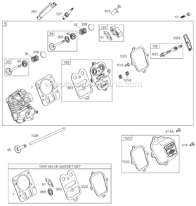 Page B Diagram and Parts List for 12D400 0007-0110 Briggs and Stratton Engine